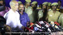 Justice Padmanabhan speaks about Nadigar Sangam Election results 2015