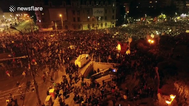 Mass anti-corruption protests in Bucharest, Romania