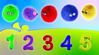 Kids Cartoons in 3D animation: Learn to Count:5 Color Furry Balls! {学会与毛茸茸的球计数}