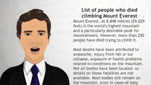 List of people who died climbing Mount Everest