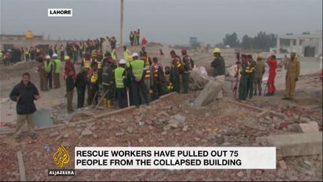 Hunt for survivors at collapsed Pakistan building site