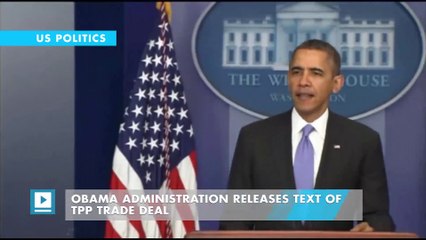 Obama administration releases text of TPP trade deal