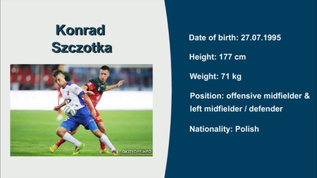 Konrad Szczotka, Video no 1, seasons 13/14, 14/15 and 15/16, Offensive Midfielder, Left Midfielder/Defender