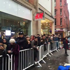 Shoppers line up for the Balmain collection at H&M in downtown D.C.