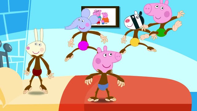 5 PEPPA PIG Little monkeys jumping on the bed - Five Little Peppa Pig Jumping on the bed