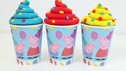 Descargar video: Peppa Pig Ice Cream Surprise Toys Play Doh Rainbow Ice Cream Juguetes de Peppa Pig Toy Vid