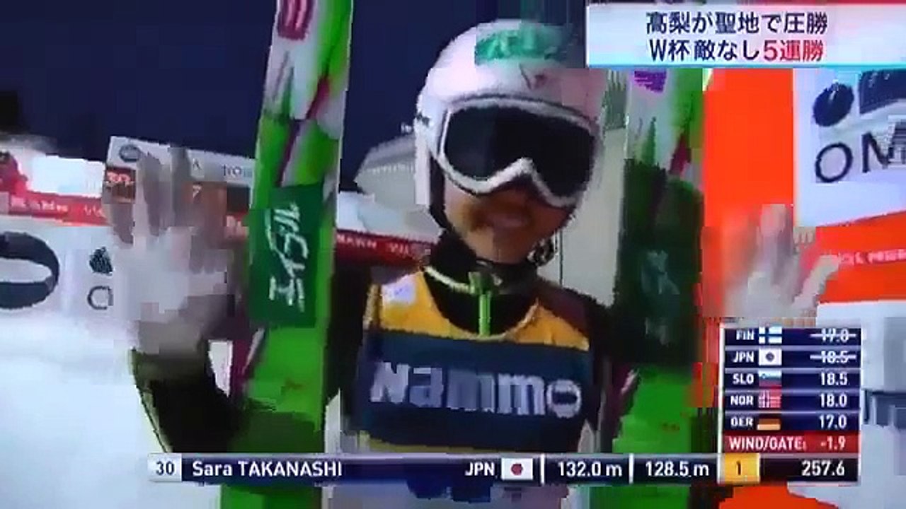 高梨沙羅W杯５連勝　通算２２勝目