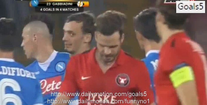 Manolo Gabbiadini 2 nd Goal Napoli 3 - 0 Midtjylland Europa League 5-11-2015