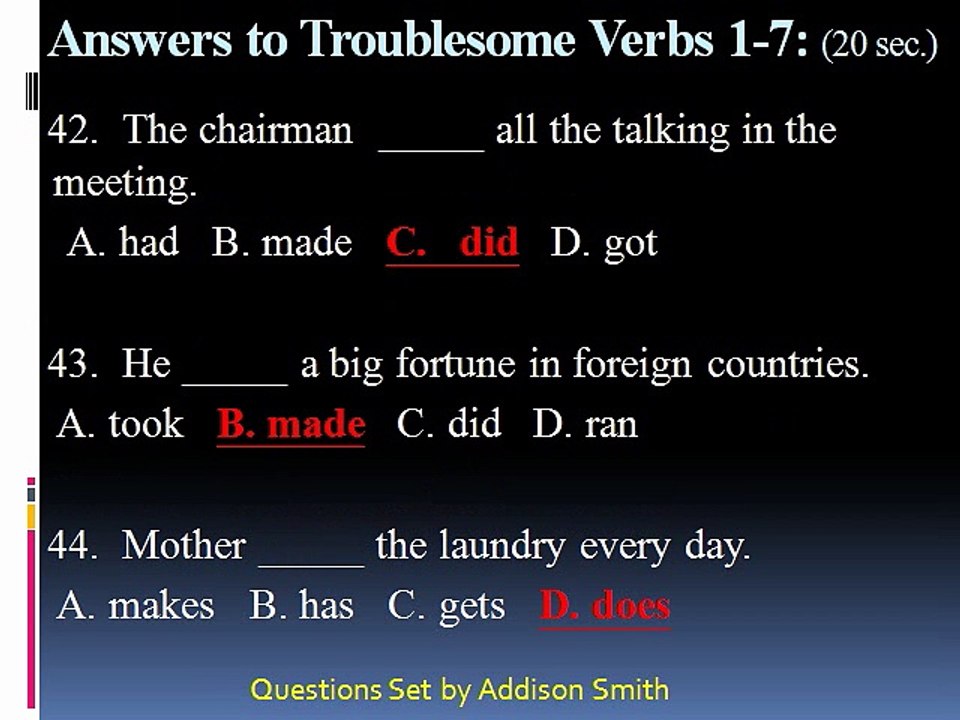 Troublesome Verbs 1-7