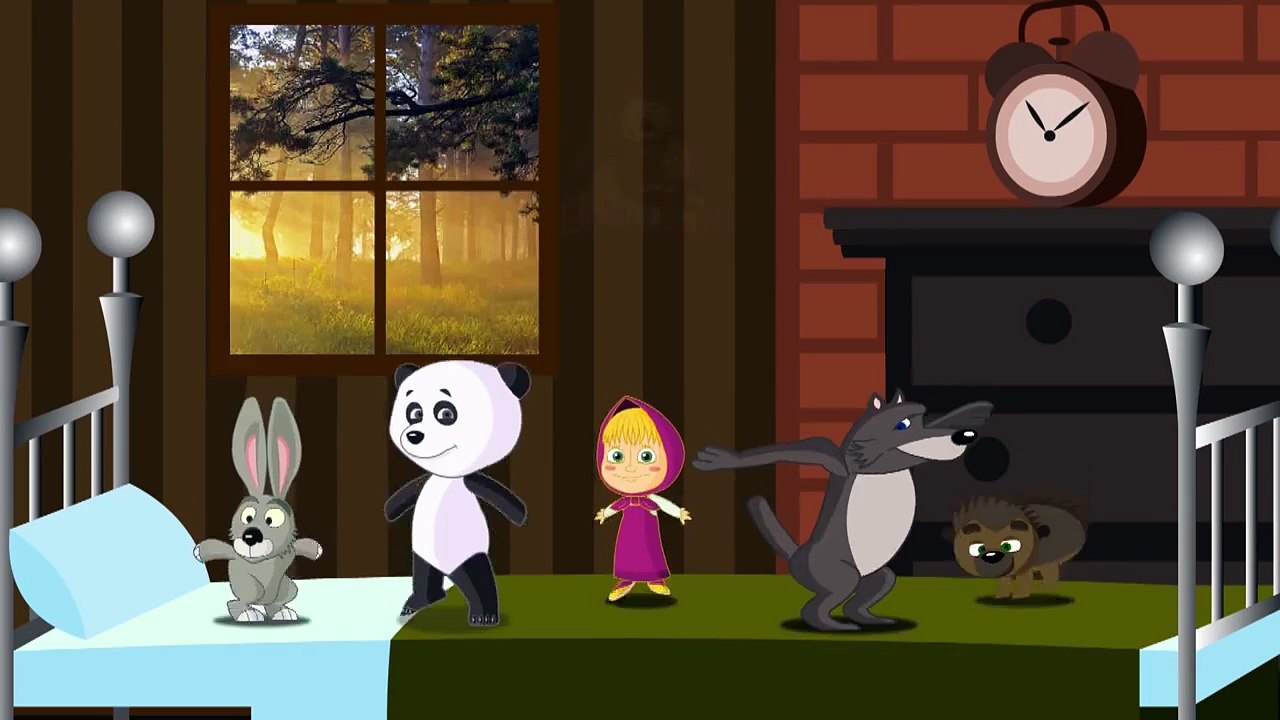 Masha and the Bear Five Little Monkeys Jumping on the Bed - Nursery Rhymes