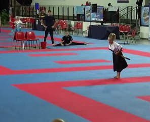 Little Girl does epic Karate Saber Demonstration