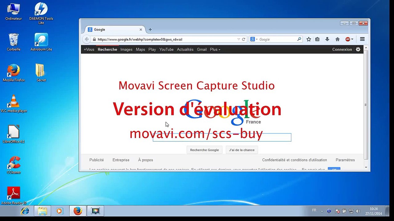 Une capture d'écran avec le clavier sur Windows 7