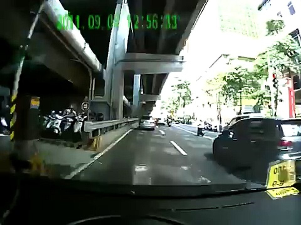 Taxi Hit By Car And Flip