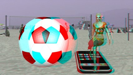 iphone 3D Soccer Girl Anaglyph Red & Blue