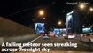 Footage of a falling meteor seen streaking across the night sky in Thailand
