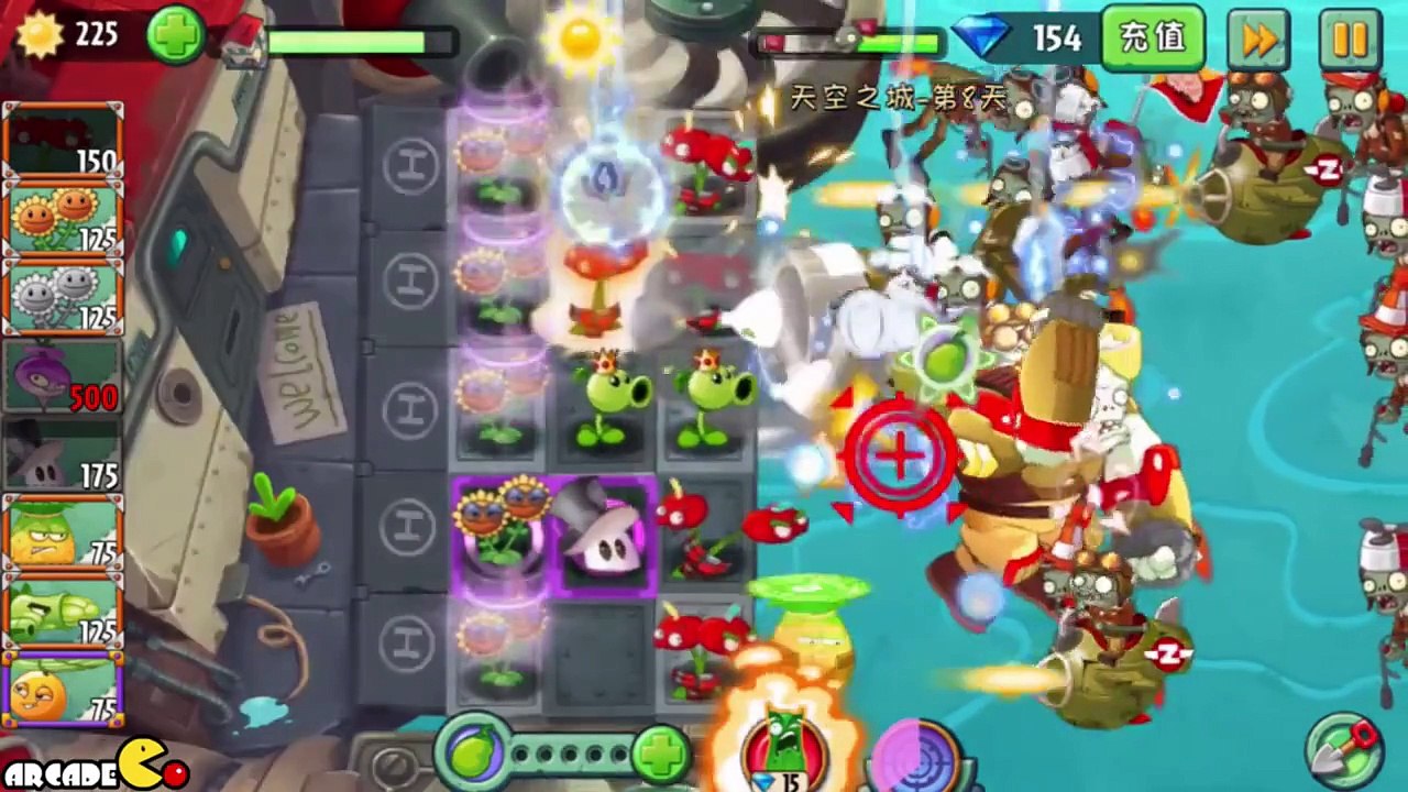 Plants Vs Zombies 2: Sky Castle World EPIC AIR FORCE WAR BATTLE! (PVZ 2 China)