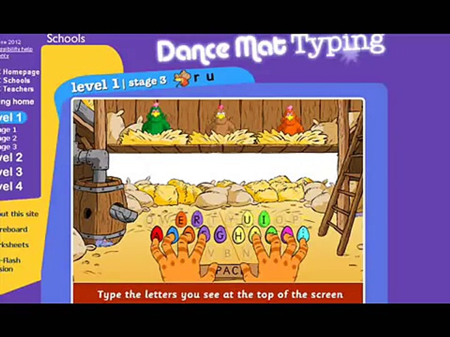 Dance Mat Typing level for all kids type 1 2 3 4 game - video Dailymotion
