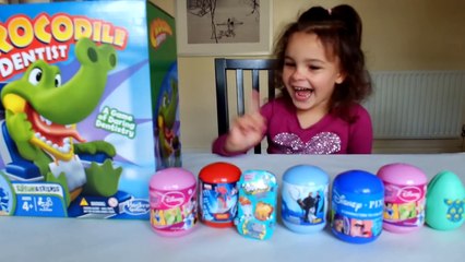 Crocodile Dentist! Dare and win Surprise Eggs with Disney toy