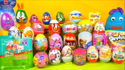 30 Surprise eggs Music with Disney Toys MLP Kinder and Play Doh Mystery egg