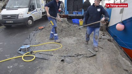 Loguivy-de-la-Mer (22). Des travaux sur la cale du port de pêche