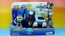 Disney Pixar Toy Story Buzz Lightyear Turbo Suit saves Disney Cars Lightning McQueen from