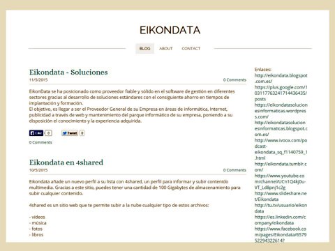 Eikondata - Nuevo perfil en weebly