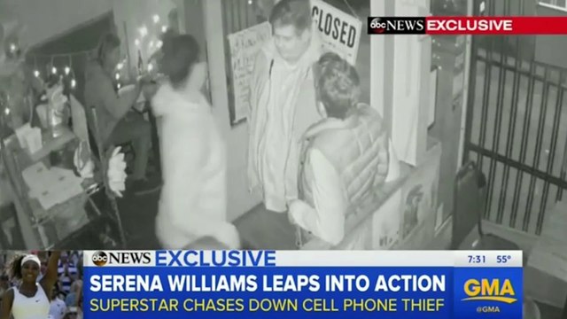 Serena Williams rattrape un voleur de téléphone