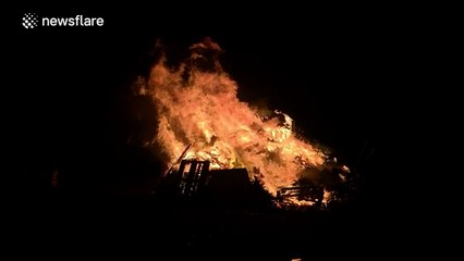 High quality footage of bonfire in slow-motion