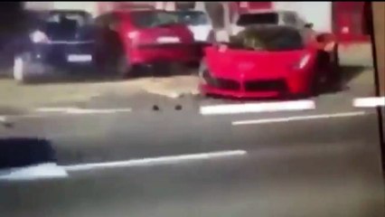 Driver crashes brand new Ferrari after leaving dealership