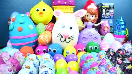 75 SURPRISE EGGS! Play Doh My Little Pony Disney Princess Toys Frozen Big Hero 6 Kinder Pl