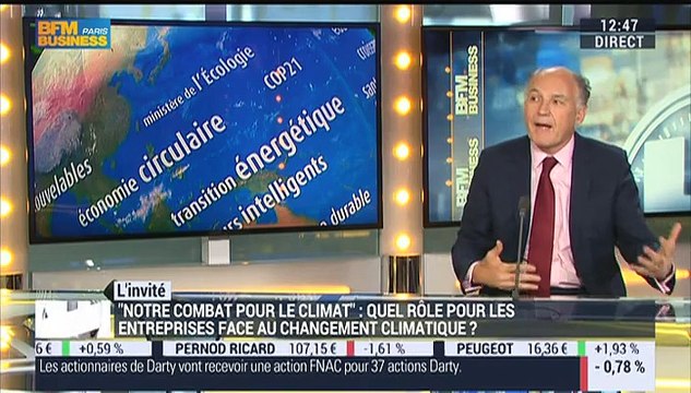 COP21: Sans connaître le futur prix du carbone, les entreprises ne peuvent que simuler leurs investissements écologiques , Pierre-André de Chalendar - 06/11