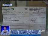Aparecen propietarios de cheques utilizados en estafa por internet