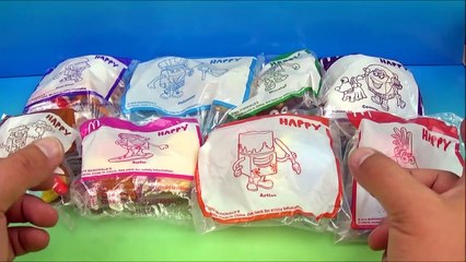 2015 HAPPY IN COSTUME SET OF 8 McDONALDS HAPPY MEAL KIDS TOYS VIDEO REVIEW