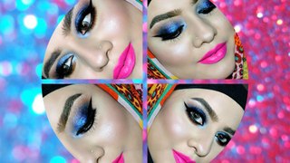 How To - Royal Blue Shimmery Eye Makeup