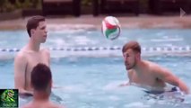 Santi Cazorla amazing skills with Arsenal players in swimming pool