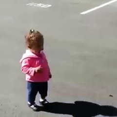 How Little girl scared of her shadow