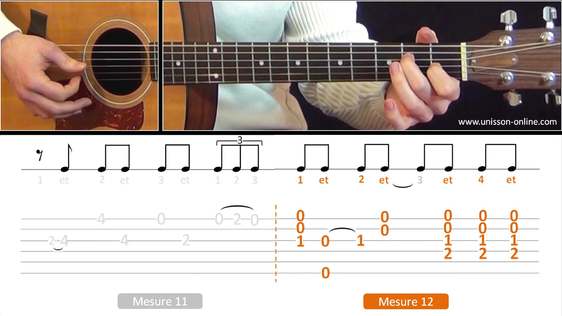 Au Clair De La Lune Guitare Tab
