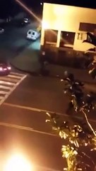 Crazy Guy Swinging Machete At Cars