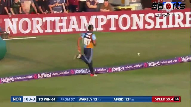 Shahid Afridi 34 Runs Of 17 Balls vs Derbyshire in NatWest T20 Blast 2015