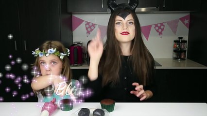 MALEFICENT disney halloween cupcake Charli is Maleficent, Ash is Aurora (Eyedolize makeup