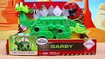 DinoTrux Toys Darby Eats Play Doh Balls Revvit and Skya Dinosaur Trucks Remove Play Doh wi