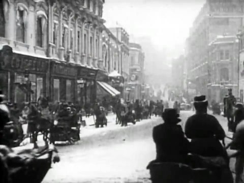 1908 г. Москва. Улица Кузнецкий мост. Кинохроника
