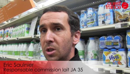 Rennes : les producteurs laitiers vérifient les étiquettes au Géant