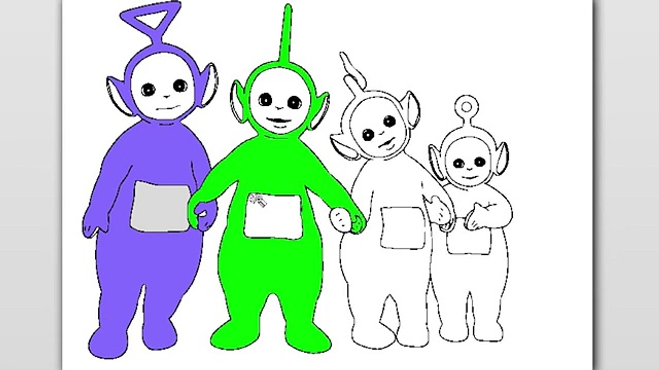 Learn Colours For Children With Teletubbies Colouring Pages - video ...