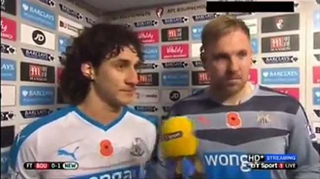 Bournemouth vs Newcastle 0-1 - Rob Elliot And Fabricio Coloccini Post-Match Interview 07_11_2015