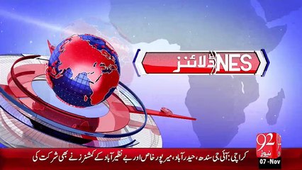 Headlines - 08:00 PM – 07 Nov 15 - 92 News HD