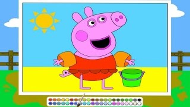 Peppa Pig - Colorear George y Dinosaurio - Bebé Vídeos Juegos Para Niños Español
