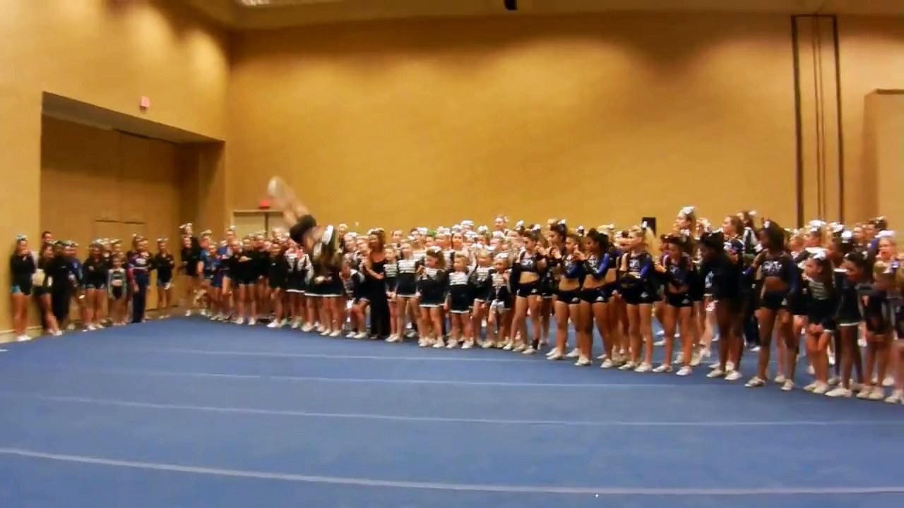 This girl is like a cheerleading ninja