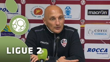 Conférence de presse AC Ajaccio - Bourg en Bresse 01 (2-0) : Olivier PANTALONI (ACA) - Hervé DELLA MAGGIORE (BBP) - 2015/2016