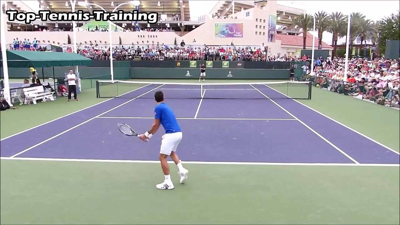 Novak Djokovic Training | Indian Wells 2015 | Court Level View